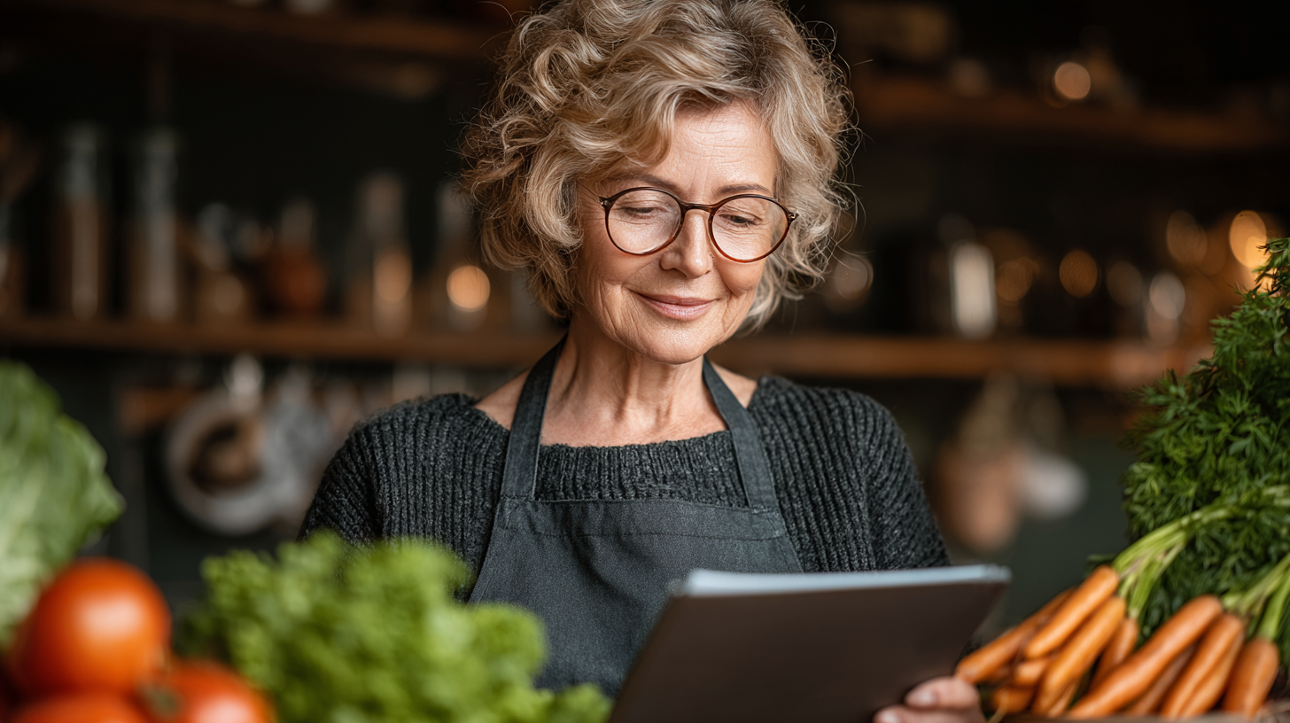 Healthy senior enjoying nutritious meal